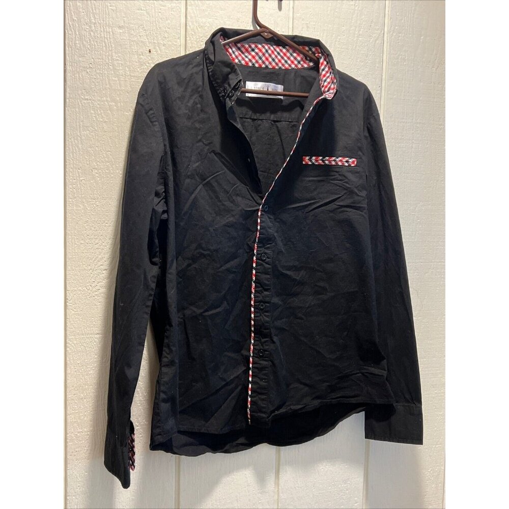 Vtg TOM’S WaRe XL BLACK WITH RED PLAID PRINT RARE